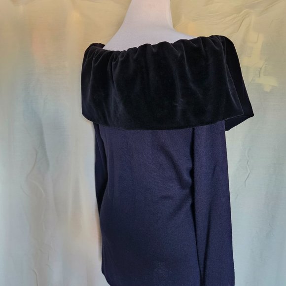 Size L Vintage 1990s Casual Connection Velvet Collar Sweater - Picture 7 of 8